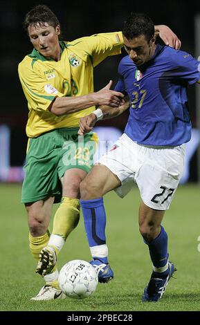 Italy's Fabio Quagliarella, right, in action during the Euro 2008