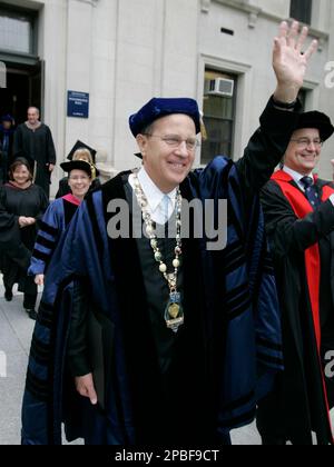 Yale University President Richard C. Levin laughs during an interview ...