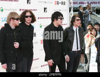 Members of the band My Chemical Romance arrive for the MTV Video