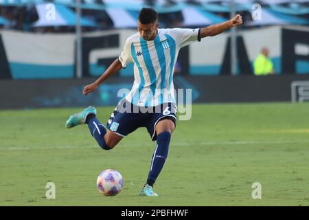 Avellaneda, Argentina, 12, March, 2023.Matias Rojas from Racing Club  celebrates his team's first goal to make the score during the match between Racing  Club vs. Club Atletico Sarmiento, match 7, Professional Soccer