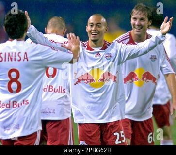 New York Red Bulls midfielder Sal Caccavale (25) celebrates his