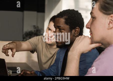 Team of professional software developer and brainstorming and programming on site, software and technology work. Coding technologies, site design Stock Photo