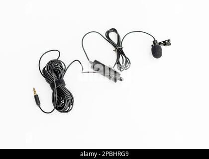 Body mic or collar mic isolated on white background Stock Photo