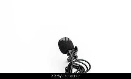 Lavalier microphone on white isolated background Stock Photo