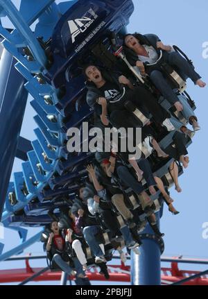 Customers ride the new Infusion roller coaster at Blackpool