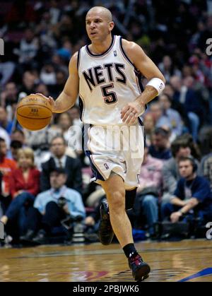 The New Jersey Nets' Jason Kidd is shown during a game against the  Washington Wizards on Tuesday, March 21, 2006, at the Verizon Center in  Washington, DC. (Photo by George Bridges/KRT Stock