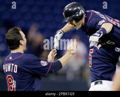 Minnesota Twins' Nick Punto during a baseball game against the Texas  Rangers, Thursday, Aug. 20, 2009 in Arlington, Texas. (AP Photo/Tony  Gutierrez Stock Photo - Alamy