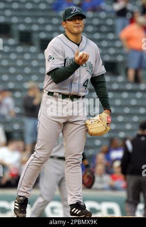 Tampa Bay Devil Rays' starting pitcher, Casey Fossum, throws one over the  plate during first-inning action at Tropicanna Field in St. Petersburg,  Fla. May 3, 2006.The Yankees beat the Rays 4-2 in