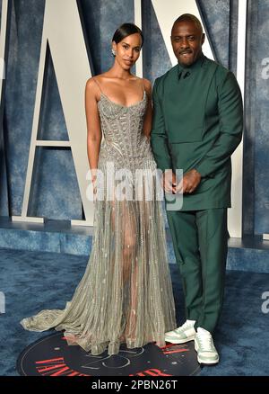 Beverly Hills, USA. 12th Mar, 2023. Sabrina Dhowre Elba and Idris Elba arriving at the Vanity Fair Oscar Party  held at the Wallis Annenberg Center for the Performing Arts on March 12, 2023 in Beverly Hills, CA. © OConnor-Arroyo / AFF-USA.com Credit: AFF/Alamy Live News Stock Photo