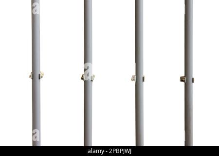 Wires on the wall in the corrugation and smooth lines, isolated on a white background Stock Photo