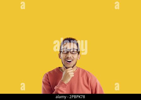 Black man look at blank copy space Stock Photo