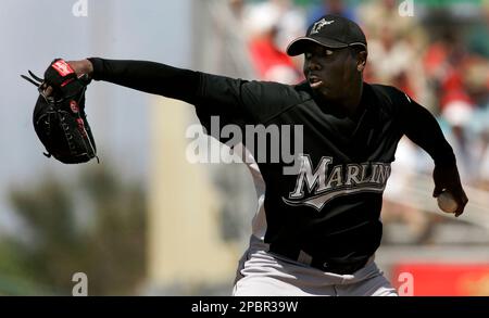 Florida Marlins starter Dontrelle Willis delivers a pitch against the  Washington Nationals, Wednesday, Sept. 7, 2005, at RFK Stadium in  Washington. Willis became the first pitcher in Marlins history to collect 20