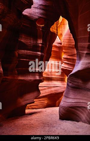Bear shaped outline of rock formations in the Upper Antelope Canyon in Arizona, USA Stock Photo