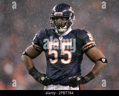 Chicago Bears linebacker Lance Briggs (55) jokes with a teammate during the  Bears training camp practice at Olivet Nazarene University in Bourbonnais,  IL. (Credit Image: © John Rowland/Southcreek Global/ZUMApress.com Stock  Photo 