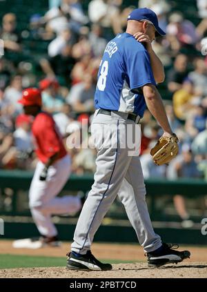 Minnesota Twins' Brad Radke pitches against the Los Angeles Angels during  the first inning of a baseball game in Anaheim, Calif. on Monday, May 29,  2006. Photo by Francis Specker Stock Photo - Alamy