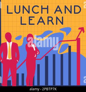 Handwriting text Lunch And Learn. Word Written on Have meal and study motivation for education learning eating Stock Photo