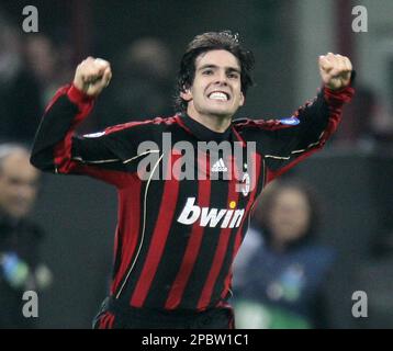 AC Milan's Ricardo Kaka' of Brazil celebrates after scoring during