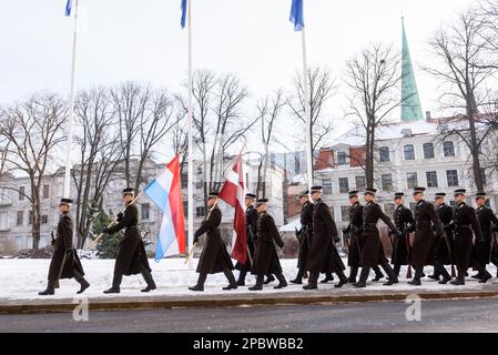 RIGA, LATVIA. 13th March 2023. His Royal Highness the Grand Duke of Luxembourg arrival at Riga Castle Stock Photo