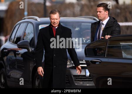 RIGA, LATVIA. 13th March 2023. His Royal Highness the Grand Duke of Luxembourg arrival at Riga Castle Stock Photo