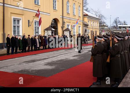 RIGA, LATVIA. 13th March 2023. His Royal Highness the Grand Duke of Luxembourg arrival at Riga Castle Stock Photo