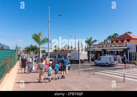 Resort centre, Avenue Ntra. Sra. del Carmen, Corralejo, Fuerteventura, Canary Islands, Kingdom of Spain Stock Photo