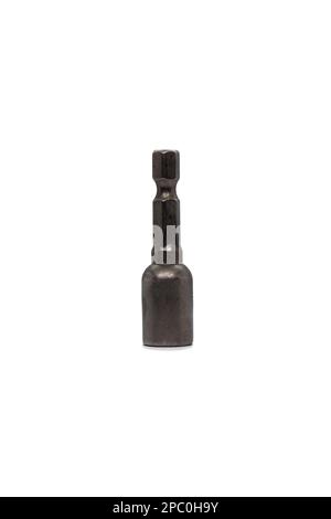 Hex drive magnetic socket, bit for the power drill, isolated on white background ,side view Stock Photo