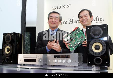 Sony Corp.'s executives Kiyoshi Shikano, left, and Masahiro Otsu