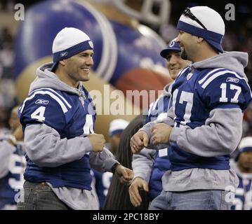 Indianapolis Colts punter Hunter Smith laughs on the sidelines as the Colts  play the Carolina Panthers at Bank of America Stadium in Charlotte, North  Carolina on October 28, 2007. (UPI Photo/Nell Redmond