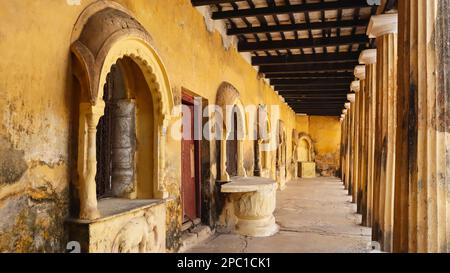 Inside View of Nashepur Rajbari, Built by King Kirti Chandra Singha Bahadur in 1865, Murshudabad, West Bengal, India. Stock Photo