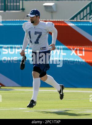 Indianapolis Colts punter Hunter Smith laughs on the sidelines as the Colts  play the Carolina Panthers at Bank of America Stadium in Charlotte, North  Carolina on October 28, 2007. (UPI Photo/Nell Redmond