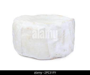 Whole tasty brie cheese isolated on white Stock Photo