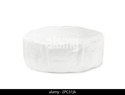Whole tasty brie cheese isolated on white Stock Photo