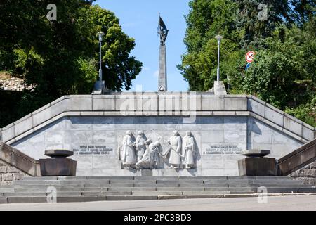 Bratislava, Slovakia - June 18 2018: The Slavín is a memorial monument and military cemetery in the Slovak capital. It is the burial ground of thousan Stock Photo