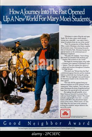 State Farm Insurance advert in a Natgeo magazine April 1991 Stock Photo