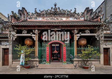 The Thien Hau Temple, (Tue Thanh Guildhall), is a Chinese-style temple of the Chinese Goddess of Sea, Mazu on Nguyễn Trãi Street in Ho Chi Minh City, Stock Photo