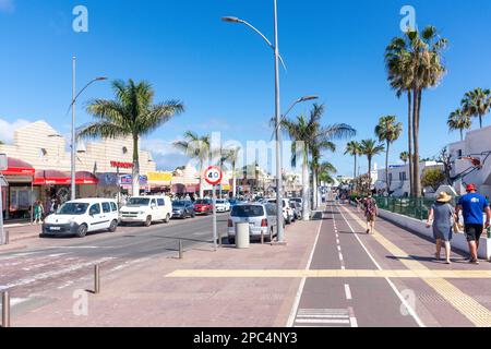 Resort centre, Avenue Ntra. Sra. del Carmen, Corralejo, Fuerteventura, Canary Islands, Kingdom of Spain Stock Photo