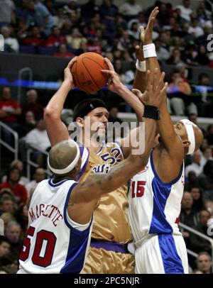 March 7, 2011; Sacramento, CA, USA; Houston Rockets center Brad Miller (52)  dribbles in the lane against the Sacramento Kings during the second quarter  at the Power Balance Pavilion Stock Photo - Alamy