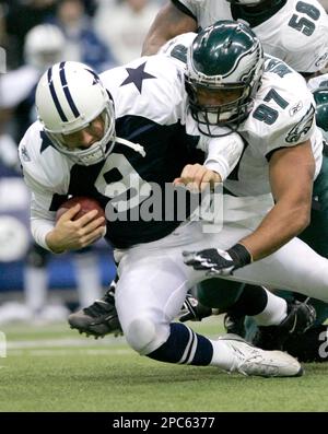 FILE** Buffalo Bills' Takeo Spikes celebrates after intercepting a pass  during the second quarter of a football game against the Chicago Bears in  this Aug. 26, 2005 file photo in Chicago. The