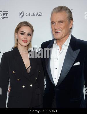 Emma Krokdal, Dolph Lundgren attend the arrivals of BAFTA North America
