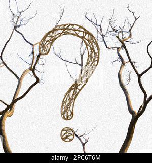 question mark on tree branches Stock Photo - Alamy