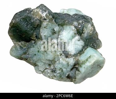 Rough emeralds - green Beryl (c6cm across) Stock Photo