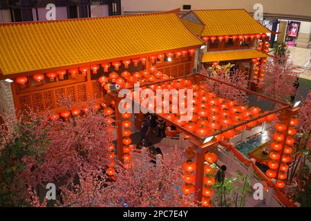 Chinese New Year decoration in a window display at Genting Highland,  Malaysia Stock Photo - Alamy