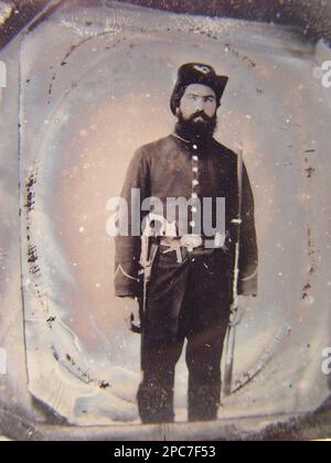 Close up of soldiers hand holding knife on his back belt at Civil War  reenactment event Stock Photo - Alamy