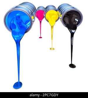 3D rendering of a cmyk color concept Stock Photo