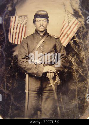 American Civil War. Two unidentified African American soldiers in Union ...