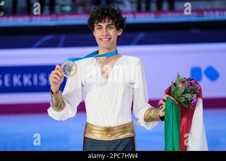 Turin, Italy. 10th Dec, 2022. Nikolaj Memola of Italy (Gold medal) during the ISU Grand Prix of Figure Skating Final Turin at Palavela. Credit: SOPA Images Limited/Alamy Live News Stock Photo