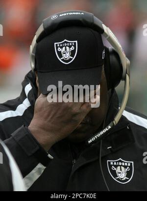 Oakland Raiders head coach Art Shell watches the game from the sidelines in  the first quarter at Giants Stadium in East Rutherford, New Jersey on  December 31, 2006. (UPI Photo/John Angelillo Stock