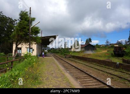 Quiet rural highland station, Pattipola, Central Highlands, Sri Lanka Stock Photo