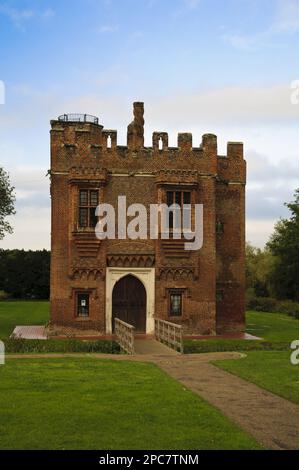 15th century gatehouse, Rye House Gatehouse, Rye Meads, Hoddesdon, Lea Valley, Hertfordshire, England, United Kingdom Stock Photo