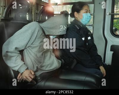 Irene Pun Hau-yin, the seventh suspect who is charged over allegedly trying to help Choi's ex-husband Alex Kwong Kong-chi in the brutal murder of model Abby Choi Tin-fung, appears at Kowloon City Court. 08MAR23    SCMP / Elson Li Stock Photo